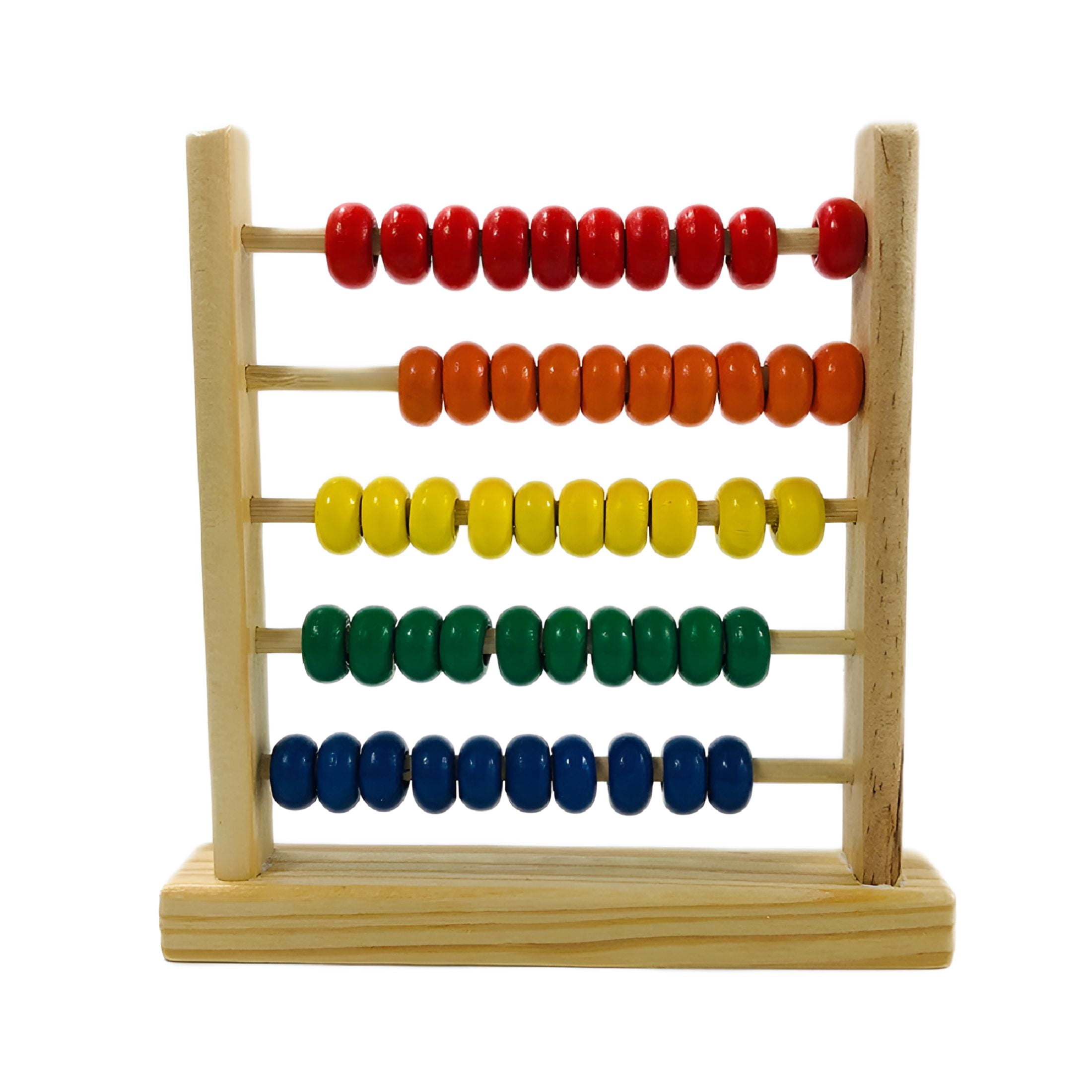 BESTSKY Kids 5-Row Wooden Beads Abacus Count Frame Math Learning ...