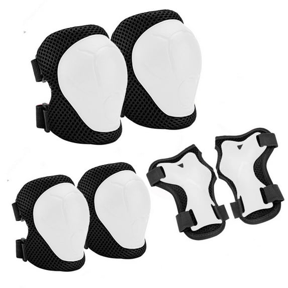 BESTSKY Kids Knee Pads and Elbow Pads Set,Breathable Pockets Knee Compression Sleeve,Soft Touch Comfortable Padding Knee Pads for Men,Black&White
