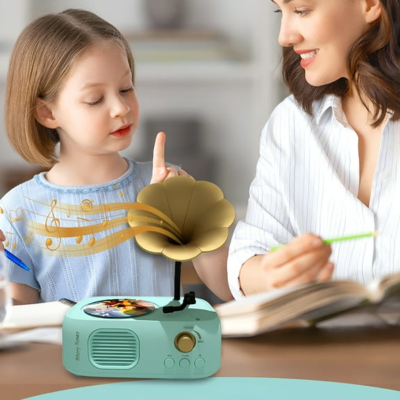 BESTSKY Kids Phonograph Toddler Record Player with 97 Cards Baby Record Player Toddler Music Player Kids Phonograph Story Music Player