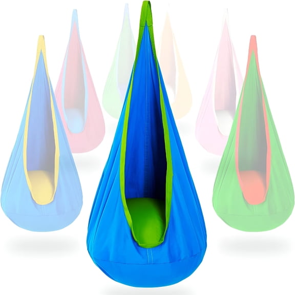 BESTSKY Kids Pod Swing Chair, Hammock Swing for Indoor and Outdoor Use (Blue)