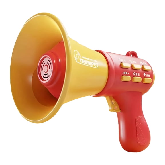 BESTSKY Kids Toy Megaphone with Voice Changer,Fun Sound Effects,Durable Plastic,Red and Yellow Design,Ideal for Ages 3+