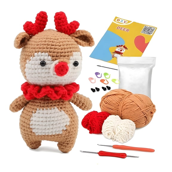 BESTSKY Kids Toys Complete Crochet Kit Wobbles Crochet Animal Kit Ideal for Craft Lovers and Kids Crochet Kit for Beginners Kids