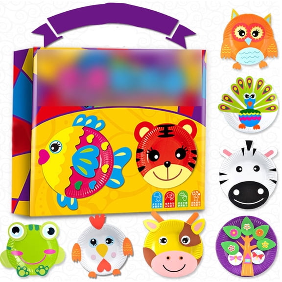 BESTSKY Kids Toys, Creative Paper Plate Art Kit, Fun DIY Craft