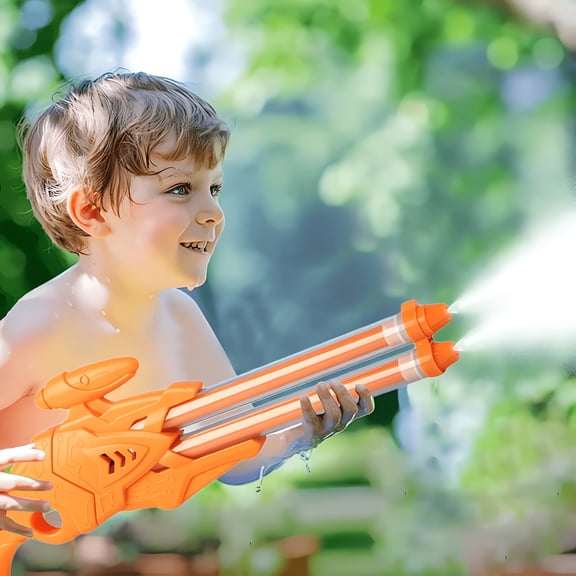 BESTSKY Large Capacity Water Guns,Super Squirt Water Toy Gun,16.92Inch Squirt Blasters,Long Shooting Range Soaker Toys for Summer Beach,Pool and Backyard (Orange)
