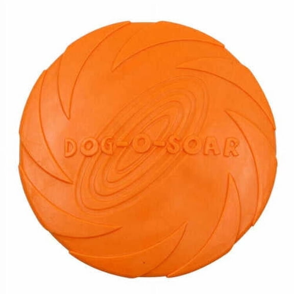 BESTSKY Large Puppy Flyer Flexible Soft Catch Rubber Dog Flying Discs Durable Dog Toy-Orange