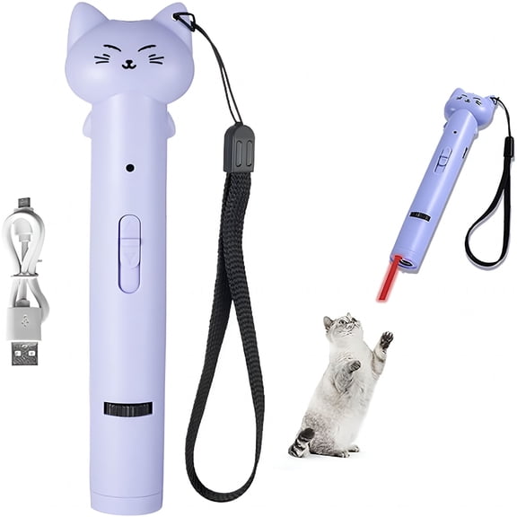 BESTSKY Laser Pointer Interactive Cat Toy for Cats to Chase, Rechargeable Red Laser Light Pointer Exercises Training Tool for Kittens Cats Dogs (Purple)