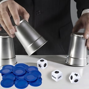 BESTSKY Left Right Center Dice Game | Innovative Left Right Center Table Game | with 3 Dices and 24 Random Color Chips for Family Nights,Friends Gatherings