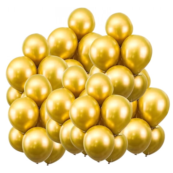 BESTSKY Lettered Balloons Gold Balloons 12inch 50pcs Latex Balloons Metallic Party Balloons Birthday Helium Balloons