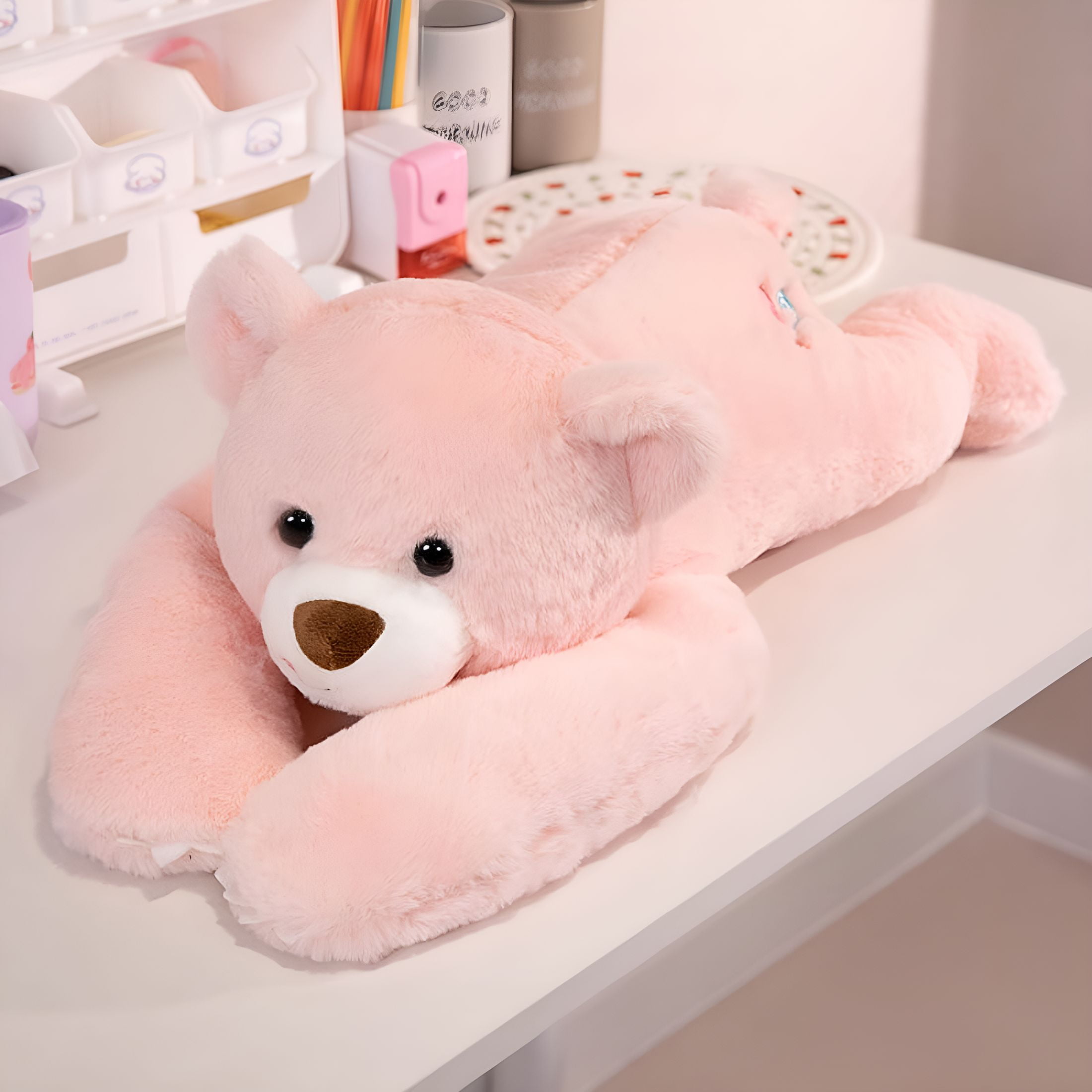 BESTSKY Long Arm Animal Weighted Stuffed Animal Soft Lazy Fluffy Plush Animal Plush Raccoon Koala Bear Giraffe Stuffed Plush Soft Pillow (Bear, 60Cm)