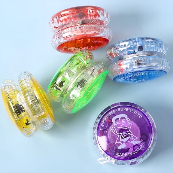 BESTSKY Luminous LED Pull String Yoyo, Light Up Responsive Bearing Toy, Safe Plastic Party Favor for Kids, Teens & Adults