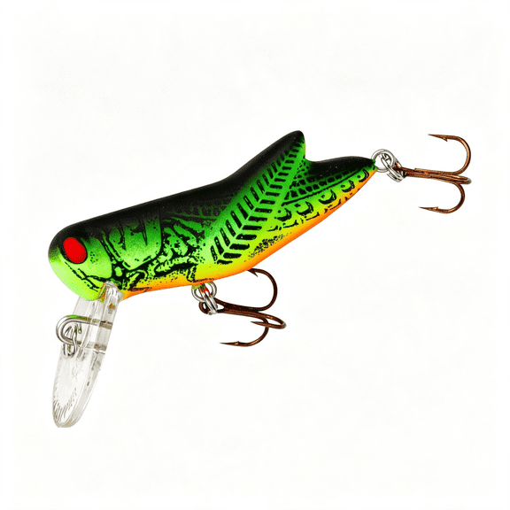 BESTSKY Lures Cricket/Grasshopper Crankbait Fishing Lure, 1 1/2 Inch, 1/4 Ounce Grasshopper Bait