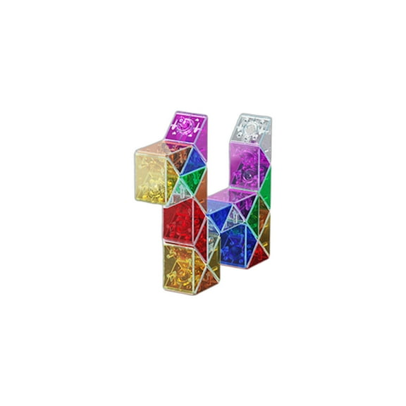 ROXENDA Magic Snake con 72 Blocchi, Magic Snake Cube Twist Puzzle - 3D Puzzle Giocattolo di Fidget Snake Gadget Compleanno per Bambini e Adulti - 1 Pack (Rosso