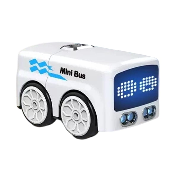 BESTSKY Magic Mini RC Bus, 2.4 GHZ Inductive Car that Follows Drawn Line, Interactive Magic Mini Bus with Gestures Follow & Escape Modes, Idea Present for 6+ Kids Boys Girls and Adults (White)