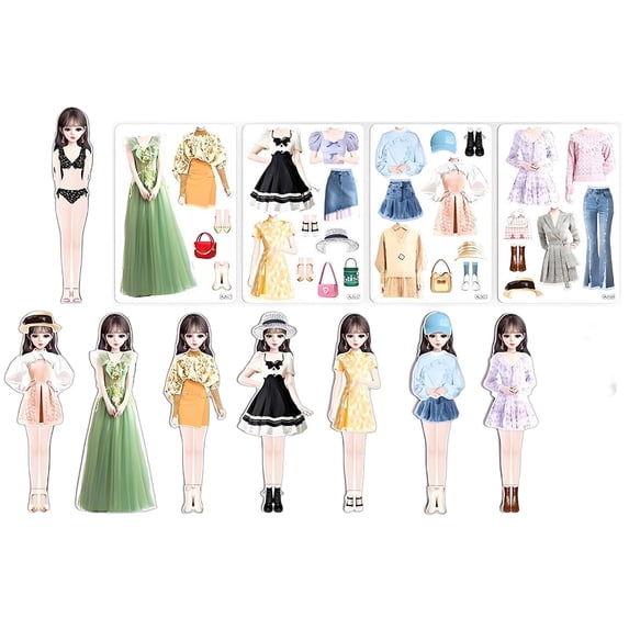 BESTSKY Magnetic Paper Dolls Fridge Magnet Function Magnetic Dress Up Dolls for Girls Decorative and Practical Paper Dolls for Girls Ages 4-7 Style 7