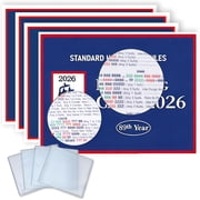 BESTSKY Mahjong Cards 2026, 4 Pcs Official Revision Score Cards with Protective Covers - Premium Waterproof Latest Version Scorecard, Large Clear Print, Easy to Read for Mahjong Fans