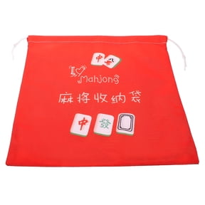BESTSKY Mahjong Carrying Bags For Tiles 1Set Simple Design Red Portable Storage Bag 16.51X15.33X0.20In