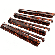 BESTSKY Mahjong Racks Set of 4,Tortoise Shell Acrylic Mahjong Tile Racks with Pushers,Stylish Game Night Table Decor,Gift for Women & American Mahjong Players