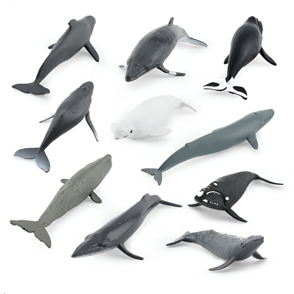 BESTSKY Marine Sea Life Whale Figurines Beluga Humpback Whale Action Figures Ocean Animal Model Ornaments Toys