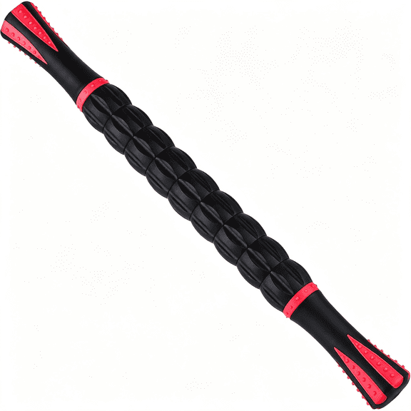 BESTSKY Massage Roller Stick,Muscle Roller Stick for Athletes,Liposuction Massage Roller for Lymphatic Drainage,For Relief Muscle Soreness,Trigger Points,Help Runner Legs,Back Recovery(Red&Black)