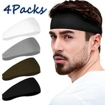 Kabuer Mens Headbands Sports Headband for Men Work Out Sweatband for Men Sweatband Sports Headband for Running Cycling Yoga Basketball Stretchy Moisture Wicking Unisex Hairband 4 Pack