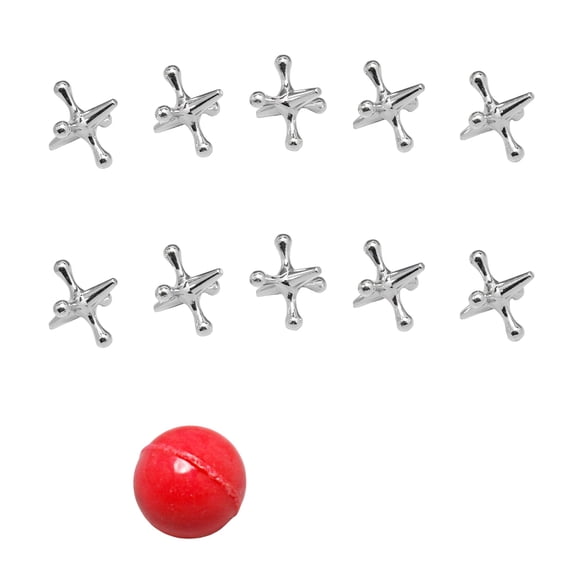 BESTSKY Metal Jacks Set 12 Sets per Order Metallic Jacks and Bouncy Ball Set for Party Favors Game Prizes ' Activities Loot Bag Fillers Halloween Easter Birthday Parties