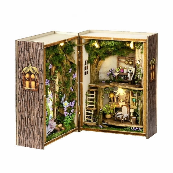 BESTSKY Mini 3D Wooden Doll House Craft Model with LED DIY Miniature and Furniture Dollhouse Kit Creative Room Idea for Valentine's Day Birthday Gift