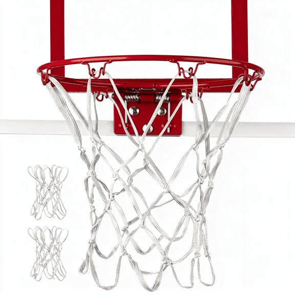 BESTSKY Mini Basketball Net Replacement 8 Loop 2 Pack Basketball Hoop Net [2 Pack], Vibrant Color, for Indoor Door/Room Walls 8"-10.25" Hoop