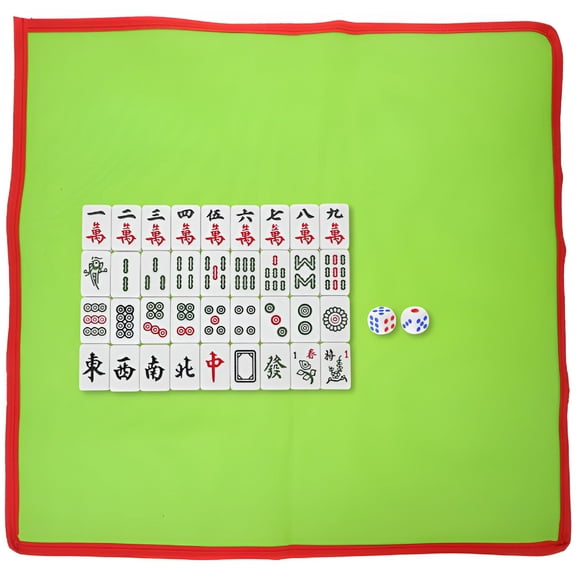 BESTSKY Mini Mahjong Set Pink PVC 1 Set Lightweight Family Gatherings Gamers