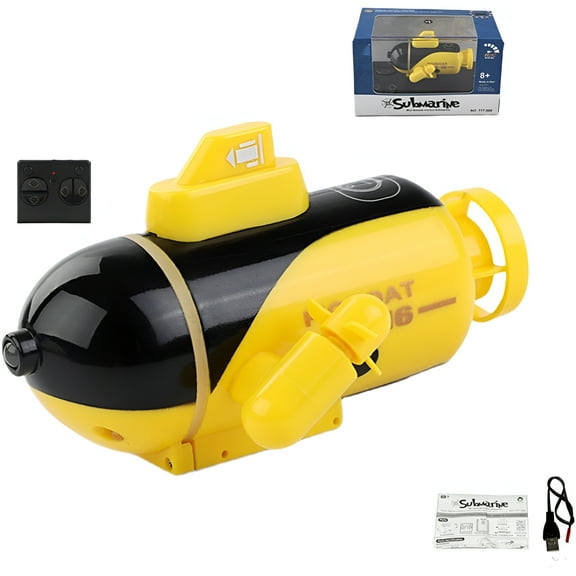 BESTSKY Mini Model Nuclear Submarine Rechargeable RC Boat Toy Remote Control Submarine,Yellow