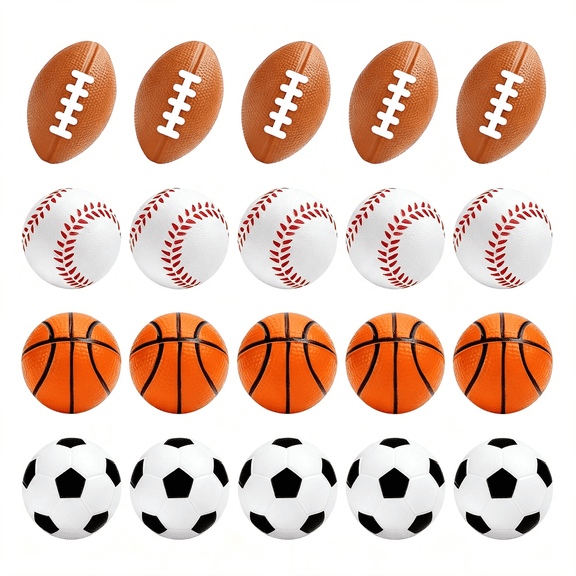 BESTSKY Mini Sports Stress Balls Small Foam Sport Balls Small Squeeze Stress Relief Ball Gifts Goodie Bags Stuffers Sport Birthday Party Supplies Baseball Basketball Soccer Football