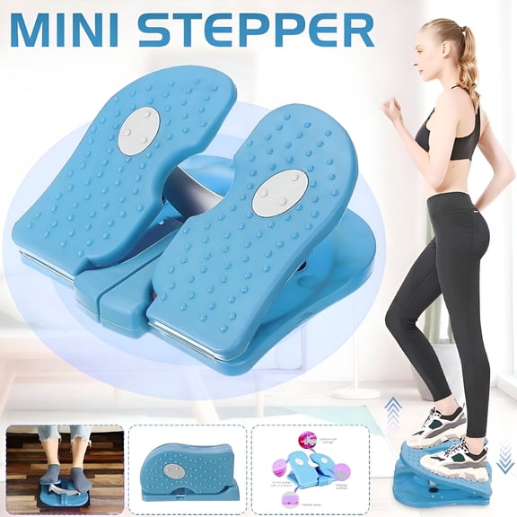 BESTSKY Mini Stepper under Desk Pedal Exerciser Stair Stepper Folding Foot Pedal Physical Therapy Portable Fitness Relieves Varicose Veins(Sky Blue)