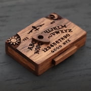 BESTSKY Mini Wooden Ouija Board with Secret Drawer,Novelty Parlor Game Set for Collectors,Gothic Decor with Planchette & Storage Compartment