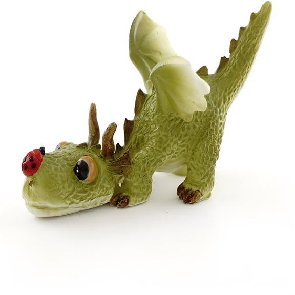 BESTSKY Miniature Fairy Garden; Terrarium Mini Dragon Playing with Ladybug Statue, Small