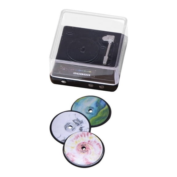 BESTSKY Miniature Record Player Toy Sturdy PP Lightweight Construction for Kids Pretend Play Dollhouse Scenes