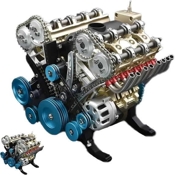 Metal Engine BESTSKY Model Engine Kit for Adults,4/8-Cylinder Full Metal Car Engine ...