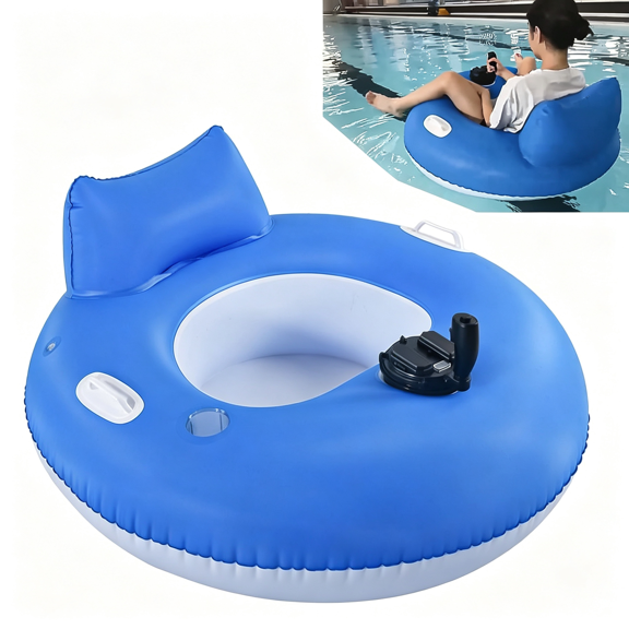 BESTSKY Motorized pool float for adults, 360 Rotating Thruster and Water Spray, Inflatable Lounger for Adults, 250 lb Capacity with motorized pool floats for adults