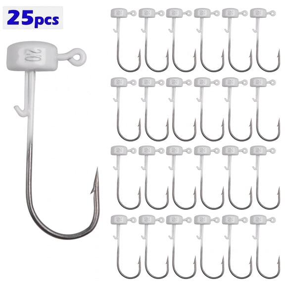 BESTSKY Mushroom Ned Rig Shroom Jig Hooks Kit for Soft Lures, 1/8oz (25-Pack)