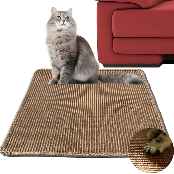 BESTSKY Natural Sisal Cat Scratcher Mat Durable Anti-Slip Cat Scratch Pad Cat Scratching Pad Pet Cat Dog Scratch Board Protector for Cat Grinding Claws Protecting Furniture Cat Play Toys Random Color