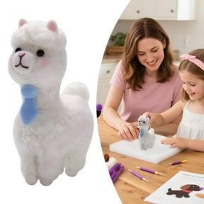 BESTSKY Needle Felting Kit for Beginners with Alpaca Theme, Felt Ornament Craft Set with Wool, Needles, Foam Mat and Instructions for Adult DIY Home Decor