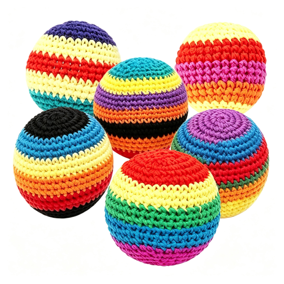 BESTSKY New 6-Pack Hacky Footbag Sack Set-Soft Kick Sack Balls for Adults&Beginners-Durable Juggling&Outdoor Game-Portable Fun for Beach,Camping,Backyard&Summer Party
