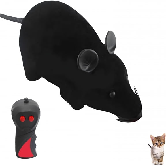 BESTSKY New Automatic Moving Rc Mouse Toy, Rechargeable Interactive Fake Rat Toy for Indoor Cats Dogs, Remote Control Mouse