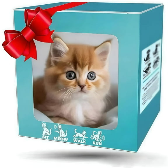 BESTSKY New Realistic Robot Cat, Robot Cat, That Acts Like A Real Pet for Adults - Walking, Meowing, Tail Wagging