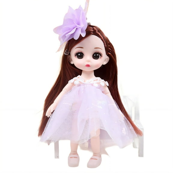 BESTSKY Oriental Decorative Doll Set,Chinese Style Dress Antique Dolls,Hairpin Accessory Match Oriental Decorative Doll,Purple