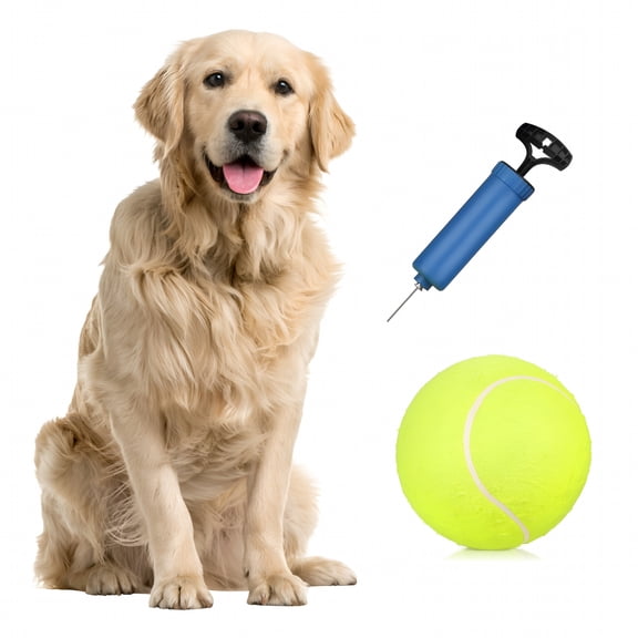 BESTSKY Oversize Tennis Ball with Pump Ideal for Children, Adults, and Pets Green Color
