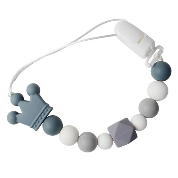BESTSKY Pacifier Chain,Anti-Drop Pacifier Holder,Multi-Purpose Pacifier Clip,Gray