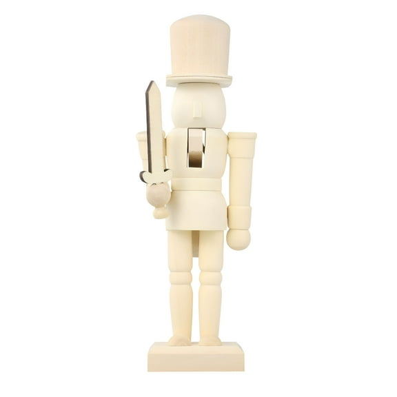 BESTSKY Paintable Nutcracker Unfinished Wooden Nutcracker Doll DIY Adornment Unpainted Nutcracker Soldier