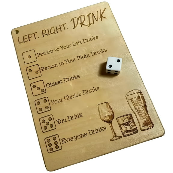 BESTSKY Party Drinking Dice Game,Funny Social and Interactive Board Game,Left Right Drink Board Game,Adult Drinking Game Left Right Center,Drinking Game Left Right Center Game,Drinking Game Boards