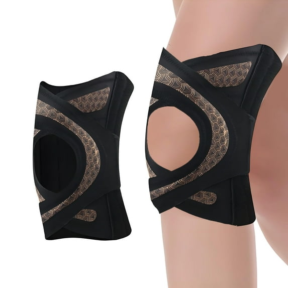 BESTSKY Patella Knee Brace,Cross Straps Volleyball Knee Pads Women,Patellar Support Knee Pads Volleyball,Black,XL