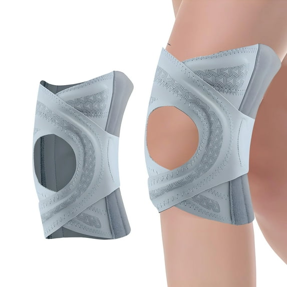 BESTSKY Patella Knee Brace,Patellar Support Knee Sleeves for Women,Cross Straps Knee Compression Sleeve Women,Gray,M
