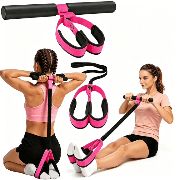 BESTSKY Pedal Resistance Band with Handle,50 LBS Thickened Latex Tube Pedal Resistance Band with Soft Non-Slip Foam Foot Pedals for Women,Tension Rope Trainer for Abs,Legs